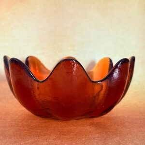 BLENKO Small Amber Lotus Bowl MCM